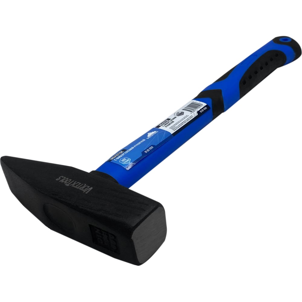 Изображение товара Слесарный молоток vertextools 1000 г, фибергласовая обрезиненная рукоятка 10-20-1000
