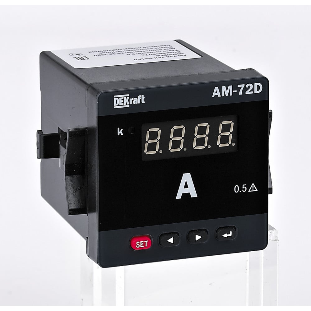 Амперметр цифровой Dekraft АМ-96D, 96x96 мм, трехфазный, 5 А, DO+RS485, LED-дисплей 50335DEK