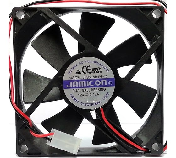 Изображение товара Вентилятор JAMICON JF0815B1H 80х80х15 12В с разъемом 2 конт.MOLEX 5239-2(PHU-2) С00034207
