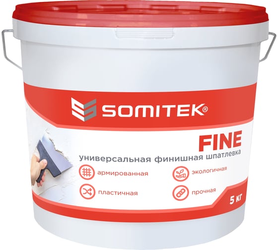 Изображение товара Универсальная финишная шпатлевка SOMITEK fine 5 кг 36003