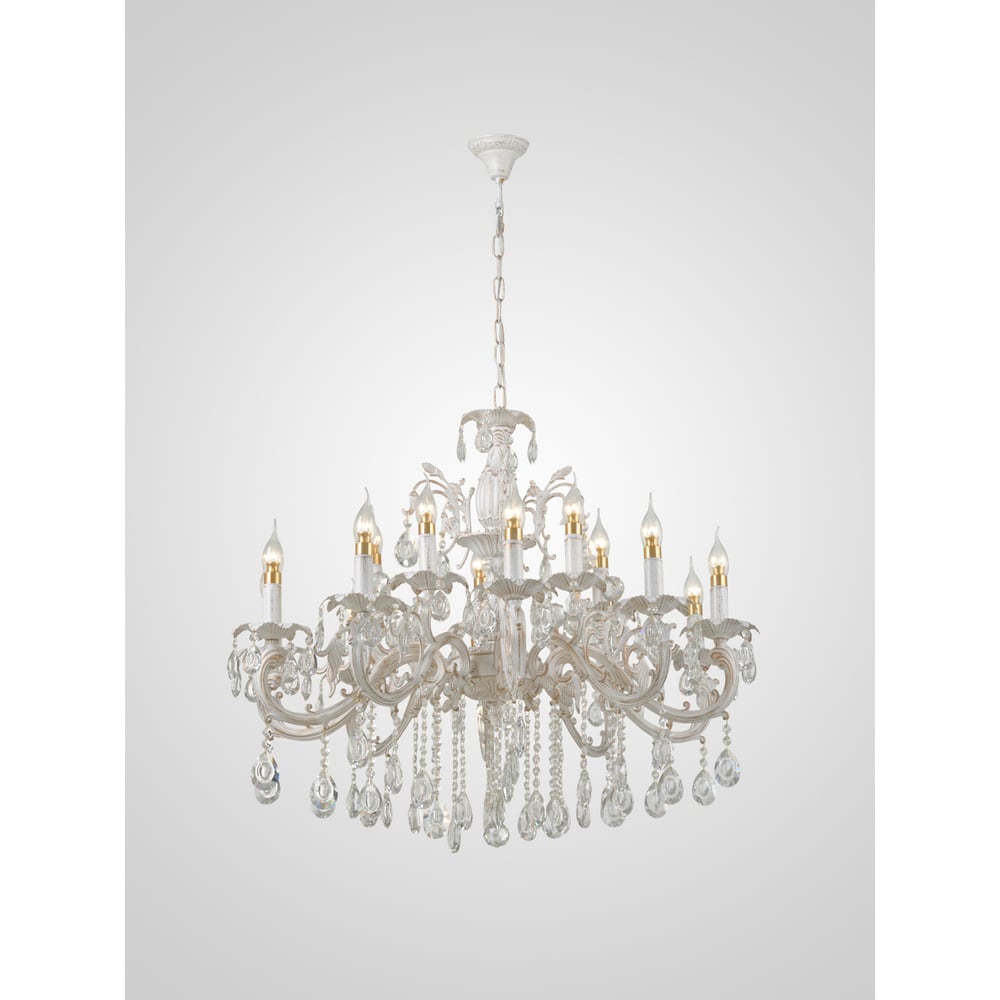 Изображение товара Подвесная люстра Мелодия Света 6686-10+5 WT+GD классика для просторных помещений