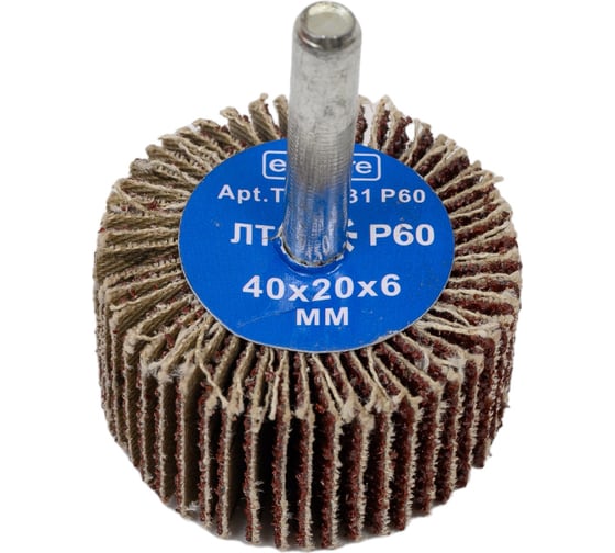 Изображение товара Круг лепестковый радиальный на дрель 40x20x6 мм, P60 TORGWIN T703831