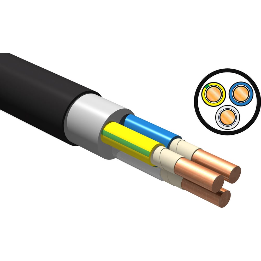 Изображение товара Кабель ВВГнг(А)-FRLS 3x1,5 ГОСТ для электромонтажа 100м