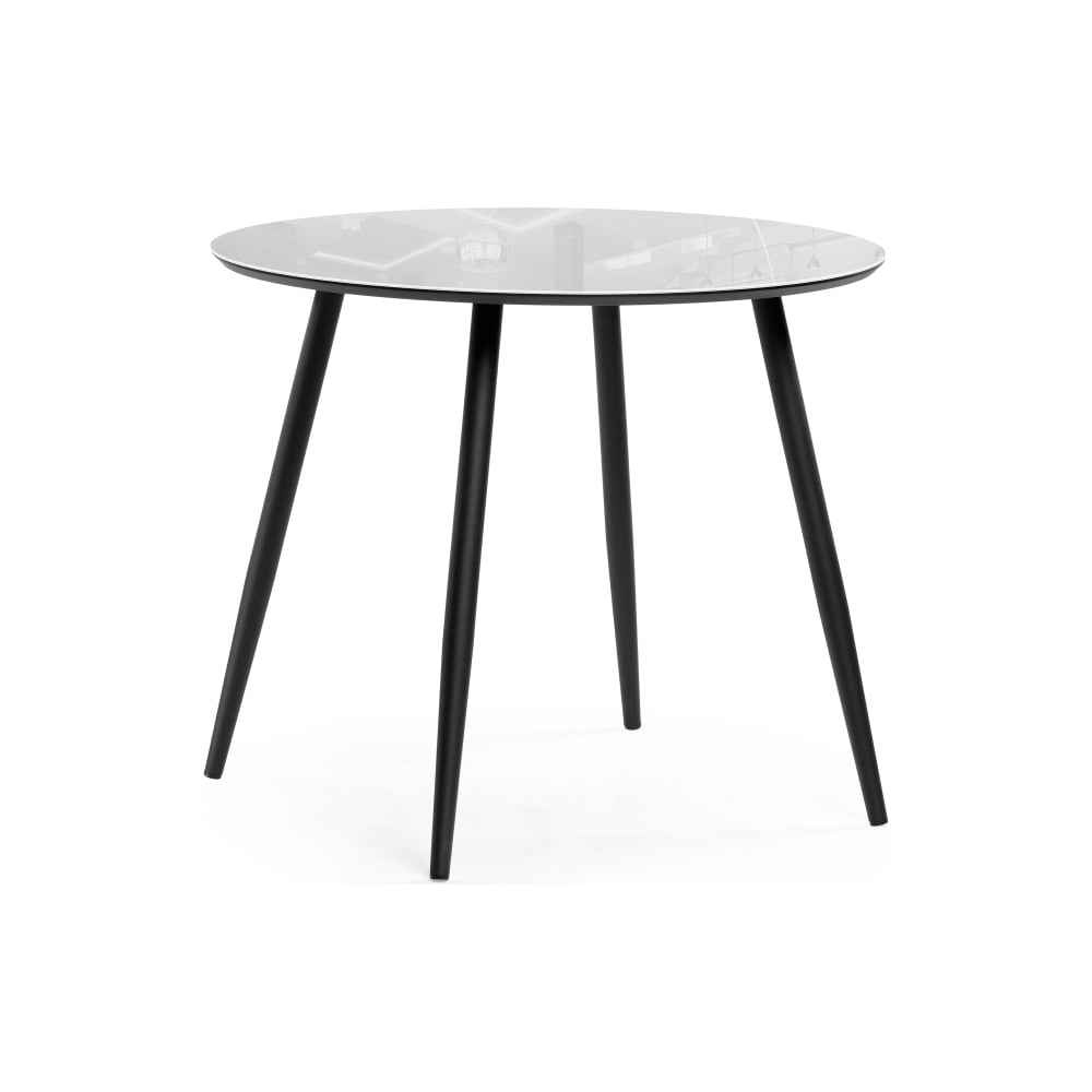 Стеклянный стол Woodville, цвет белый/черный матовый 516540 абилин 90 - фото 1