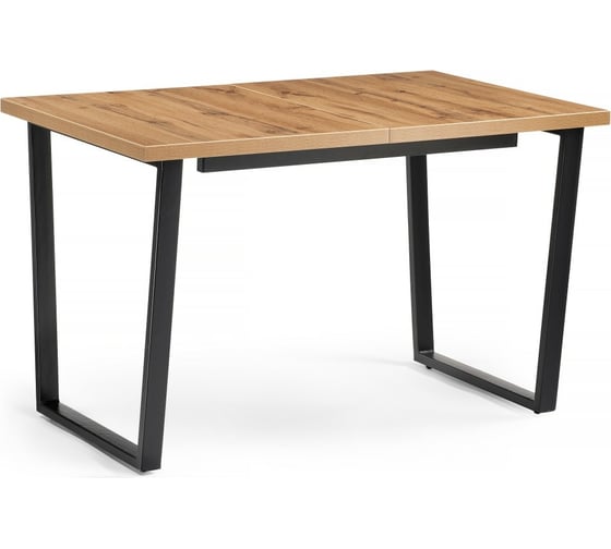 Изображение товара Раскладной стол Woodville лота лофт 120 25 мм дуб вотан/черный матовый 489668