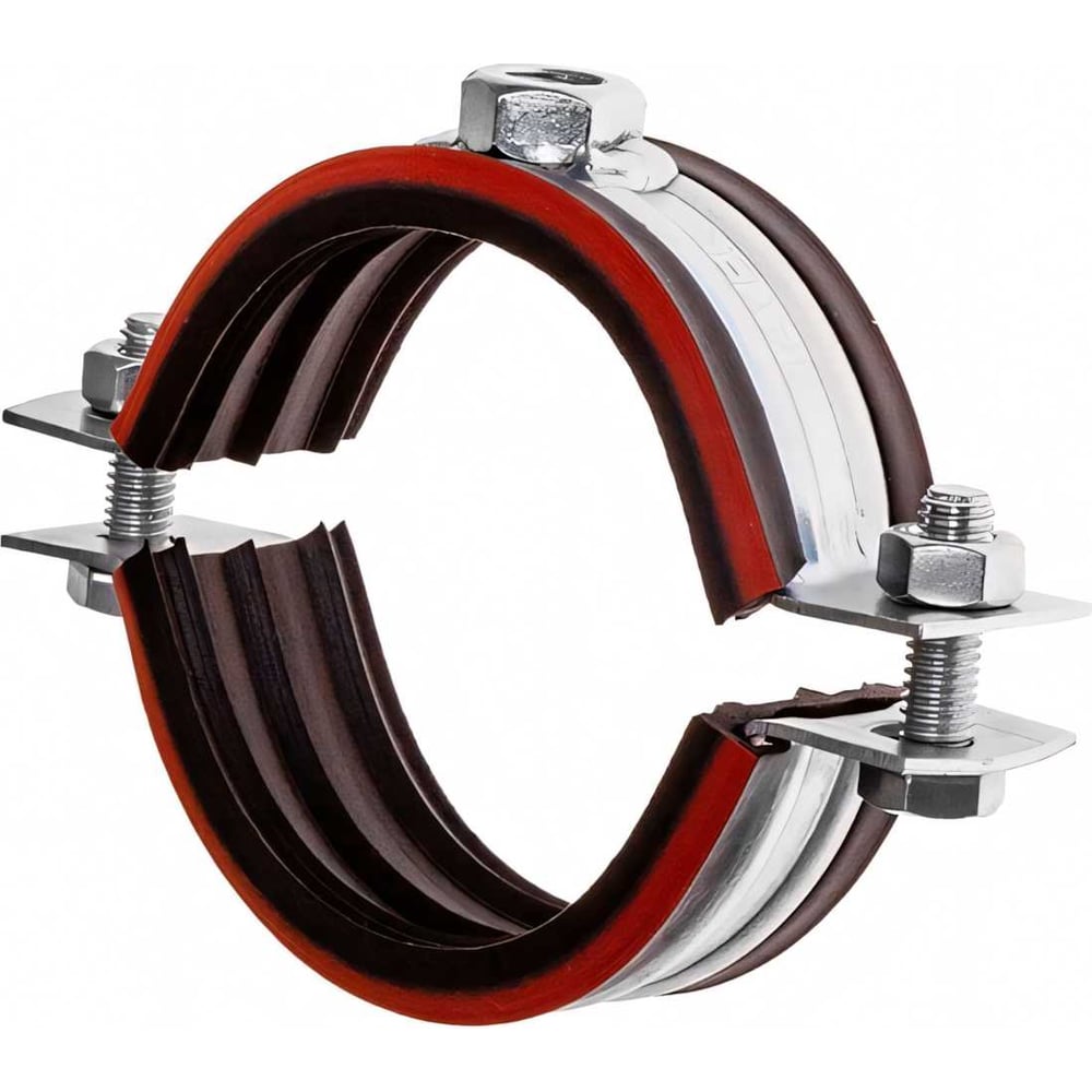 Изображение товара Хомут высокой нагрузки MAYER для труб 4 дюйма с гайкой М12 и уплотнителем