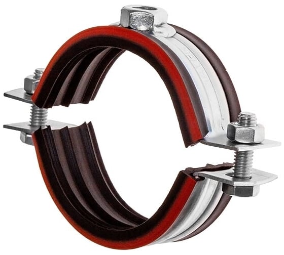 Изображение товара Хомут высокой нагрузки MAYER для труб ф200 (195-205 мм), гайка м16, уплотнитель с красной полосой 11 0200 13