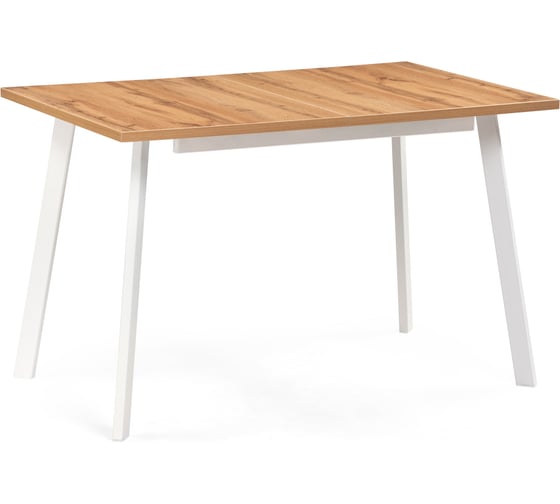 Изображение товара Раскладной стол Woodville колон лофт 120 25 мм дуб вотан/белый матовый 489643