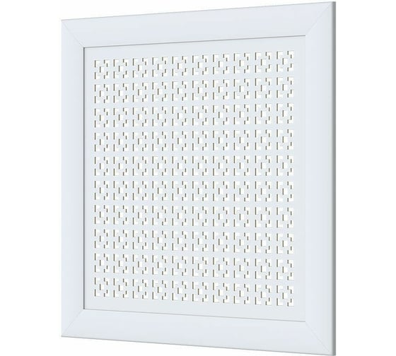 Изображение товара Декоративный экран для радиаторов и батарей Cosca Decor Модерн 600x600 мм, белый, дамаско, с рамкой СПБ072611