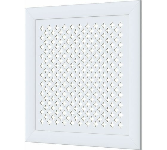 Изображение товара Декоративный экран для радиаторов и батарей Cosca Decor Модерн 600x600 мм, белый, готика, с рамкой СПБ070372
