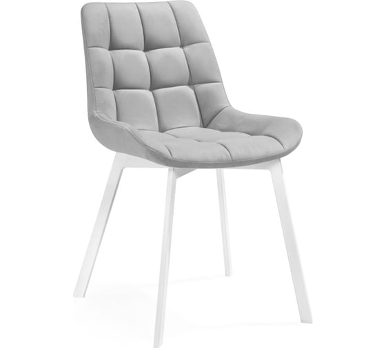 Изображение товара Стул на металлокаркасе Woodville челси светло-серый/белый каркас 489744