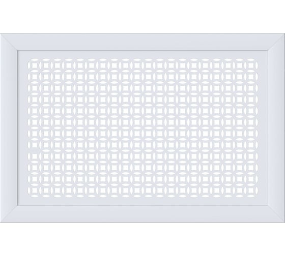 Изображение товара Декоративный экран для радиаторов и батарей Cosca Decor Модерн 600x900 мм, белый, сусанна, с рамкой СПБ072545