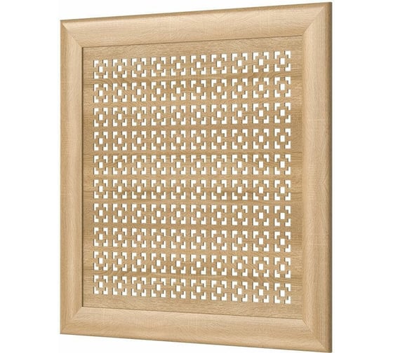 Изображение товара Декоративный экран для радиаторов и батарей Cosca Decor Модерн 600x600 мм, дуб сонома, дамаско, с рамкой СПБ072572