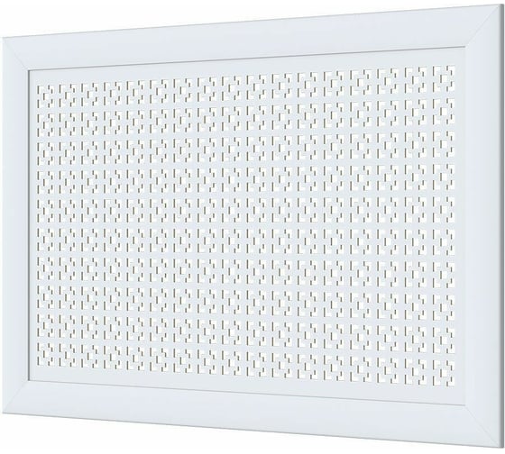 Изображение товара Декоративный экран для радиаторов и батарей Cosca Decor Модерн 600x900 мм, белый, дамаско, с рамкой СПБ002099