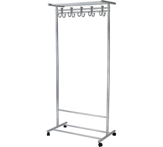 Изображение товара Напольная вешалка Мебелик М 9 металлик, на колесах, с крючками 8209