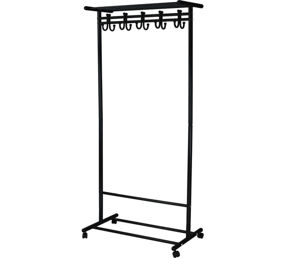 Изображение товара Напольная вешалка Мебелик М 9 черный, на колесах, с крючками 8295