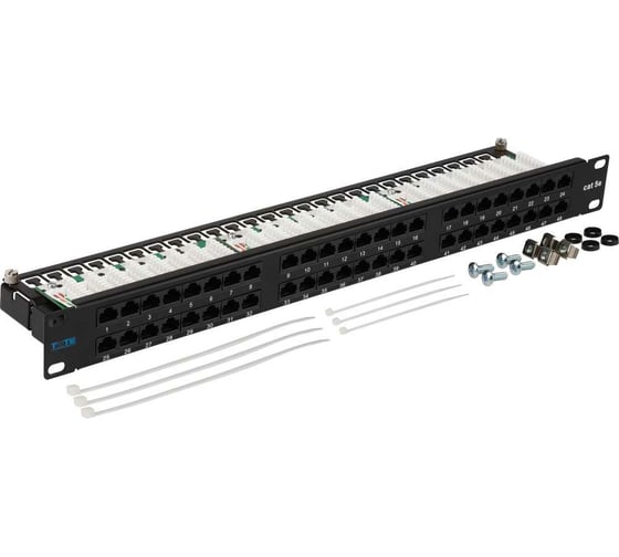 Изображение товара Патч-панель TWT 19", 48 портов RJ-45, категория 5e, UTP, 1U, -PP48/1U-U5E TWT-PP48/1U-U5E