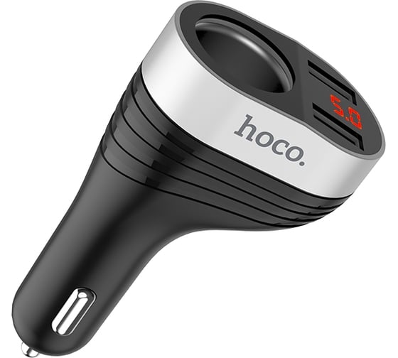 Изображение товара Автомобильное зарядное устройство Hoco Z29, порт прикуривателя, 2xUSB, черный 6957531092186