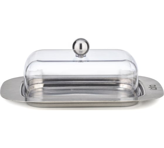Изображение товара Масленка Lara нержавеющая сталь, прозрачная крышка, матовая полировка LR00-39