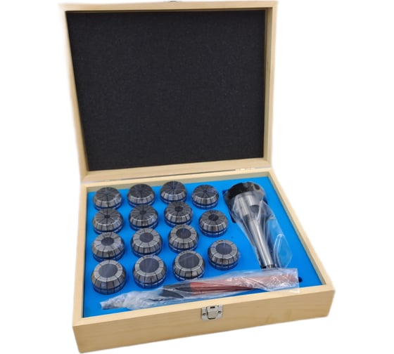 Изображение товара Патрон цанговый КМ3 с набором цанг ЕR 40 из 15 шт.: 4-26 мм TORNERI 041904