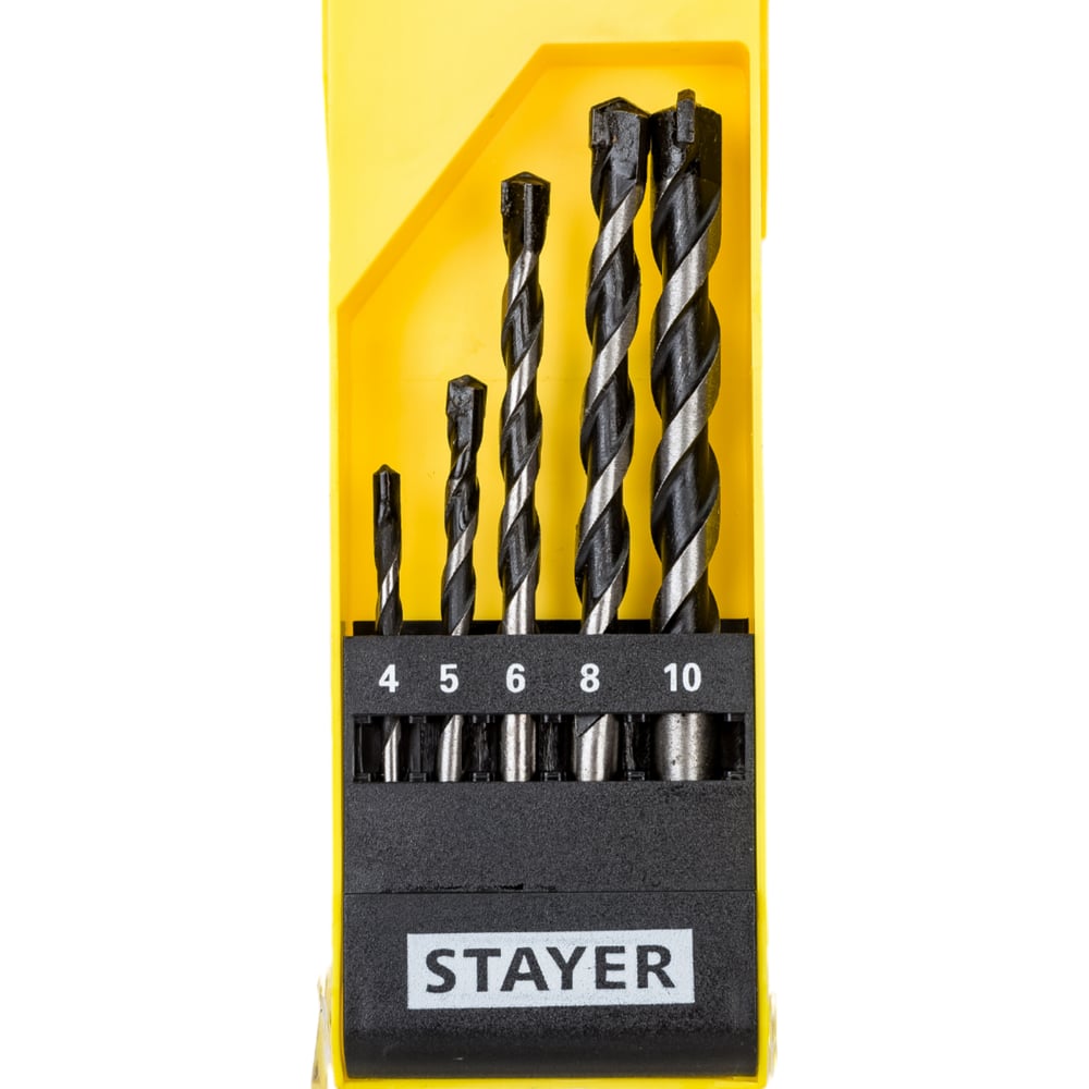 Изображение товара Набор сверл по бетону STAYER Professional Hercules 5 шт: 4-5-6-8-10 мм 2915-H5_z01