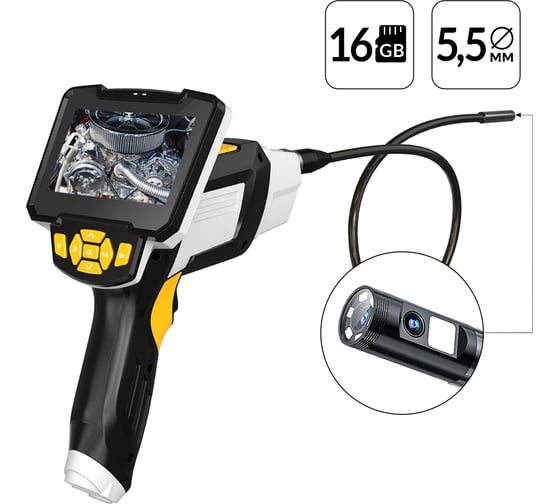 Изображение товара Промышленный видеоэндоскоп iCarTool 2 камеры, экран 4.3", 5.5 мм сменный зонд 1м IC-V112B