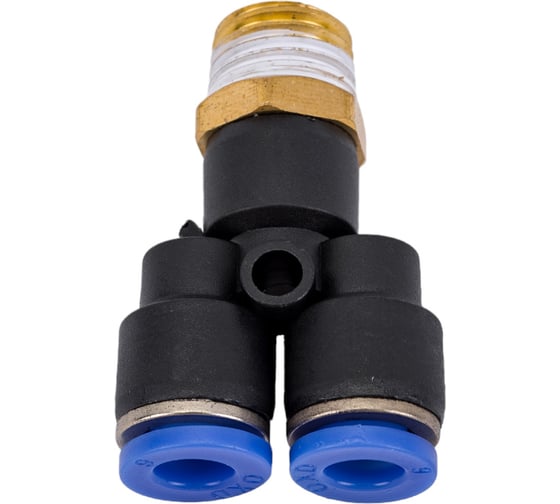 Изображение товара Фитинг цанговый Y-образный трубка 6 мм, внешняя резьба 1/4" Pegas pneumatic 5703