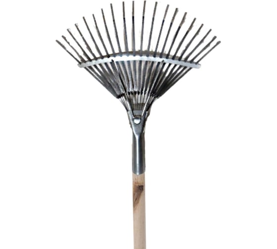 Изображение товара Грабли ООО Агростройлидер веерные пластинчатые 20-ти зубые оцинк.сталь с черенком в сборе САД-09.09.2