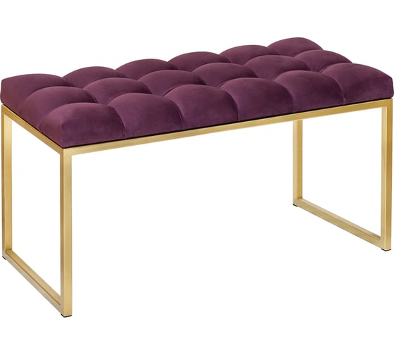 Изображение товара Банкетка GreenWeen ALBA MINI, золотая, Marsala, каретная стяжка GW-ALBAMINI-MARS-850G-K