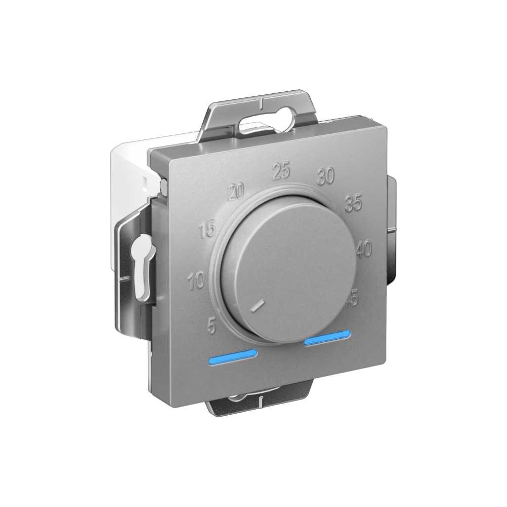 Изображение товара Электронный термостат теплого пола Systeme Electric AtlasDesign 10A механический алюминий