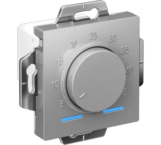 Изображение товара Электронный термостат теплого пола Systeme Electric AtlasDesign с датчиком, 10A, механизм, алюминий ATN000335