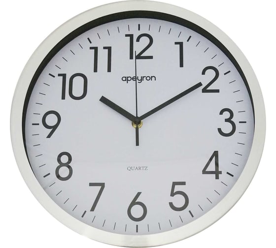 Изображение товара Настенные часы APEYRON  круг, арабский циферблат, серебристый, металл, Ø30см / ML7120