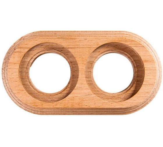 Изображение товара 2-местная рамка Bironi для монтажа с декоративной трубой, бук, цвет натурель (1 выход) BF1-620-10/T