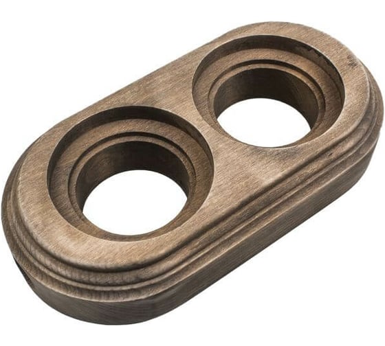 Изображение товара 2-местная рамка Bironi для монтажа с декоративной трубой, бук, цвет старое дерево BF1-620-17/T