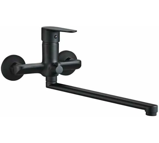 Изображение товара Cмеситель для ванны OUTE с длинным изливом 35 см, черный матовый, материал латунь T21023H
