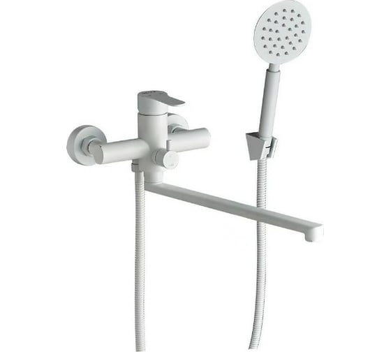 Изображение товара Смеситель для ванны OUTE белый, однорычажный, керамический картридж 35 мм, излив поворотный 35 см T40123K