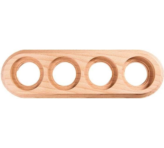 Изображение товара 4-местная рамка Bironi для монтажа с декоративной трубой, бук, цвет натурель, 1 выход BF1-640-10/T