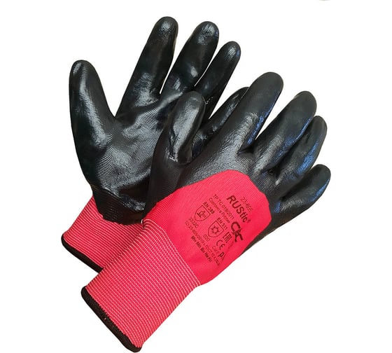 Изображение товара Зимние нефтемаслостойкие перчатки с полным покрытием из нитрильного латекса СВС Рустик р.10 23-605