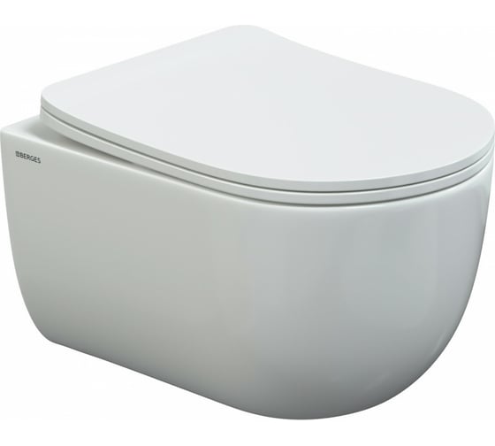 Изображение товара Подвесной унитаз Berges VENTAS Rimless 49 см, сиденье дюропласт Ventas Slim SO, микролифт, быстросъём 082135