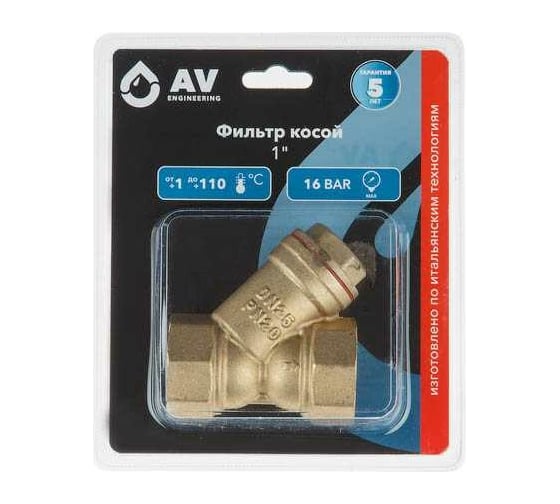 Изображение товара Косой фильтр AV Engineering латунный, 1" AVE3680101