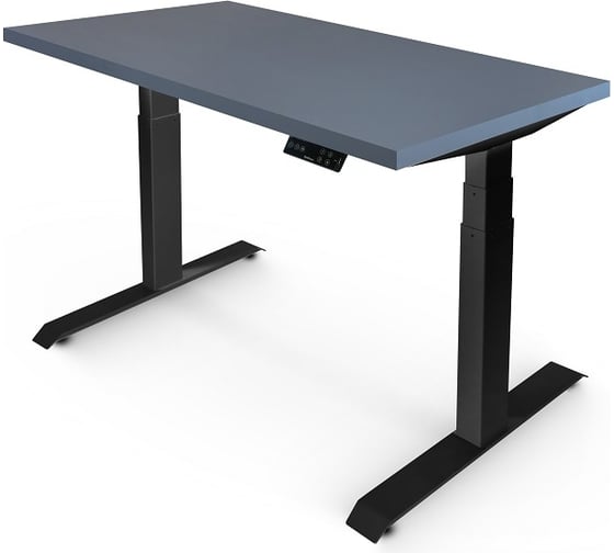 Изображение товара Стол с регулируемой высотой StolStoya ТИТАН 160x80 см, рама черная, столешница МДФ, эмаль сланцево-серая SE221IBSS16080