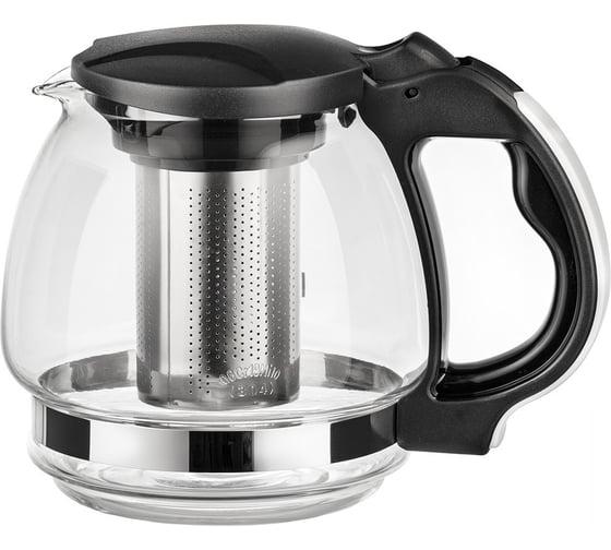 Изображение товара Заварочный чайник Lara 1500 мл, силикатное стекло, стальной фильтр, подъем крышки LR06-16