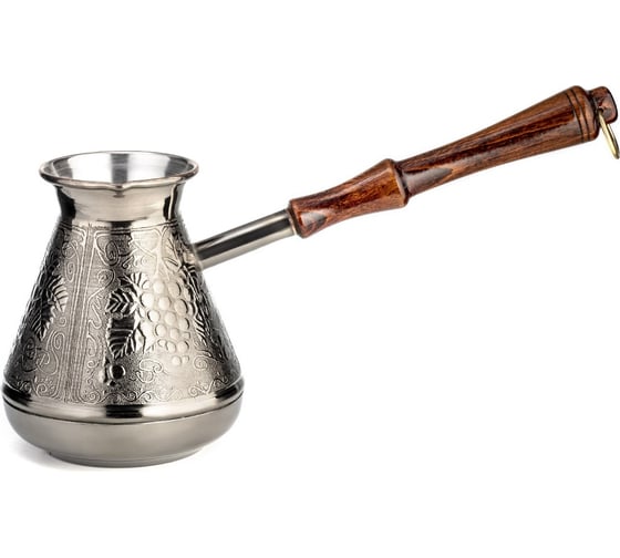 Изображение товара Медная турка Lara Виноград 550 мл, деревянная, лакированная ручка с латунным кольцом LR15-03