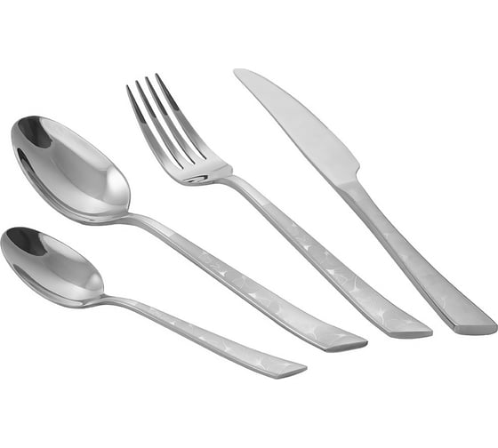 Изображение товара Набор столовых приборов Lara MIRA 24 предмета, зеркальная полировка, острая вилка, лазер LR10-13/24