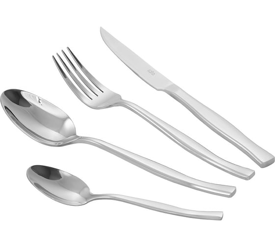 Изображение товара Набор столовых приборов Lara ORION 24 предмета, зеркальная полировка, острая вилка, нож для стейка LR10-14/24