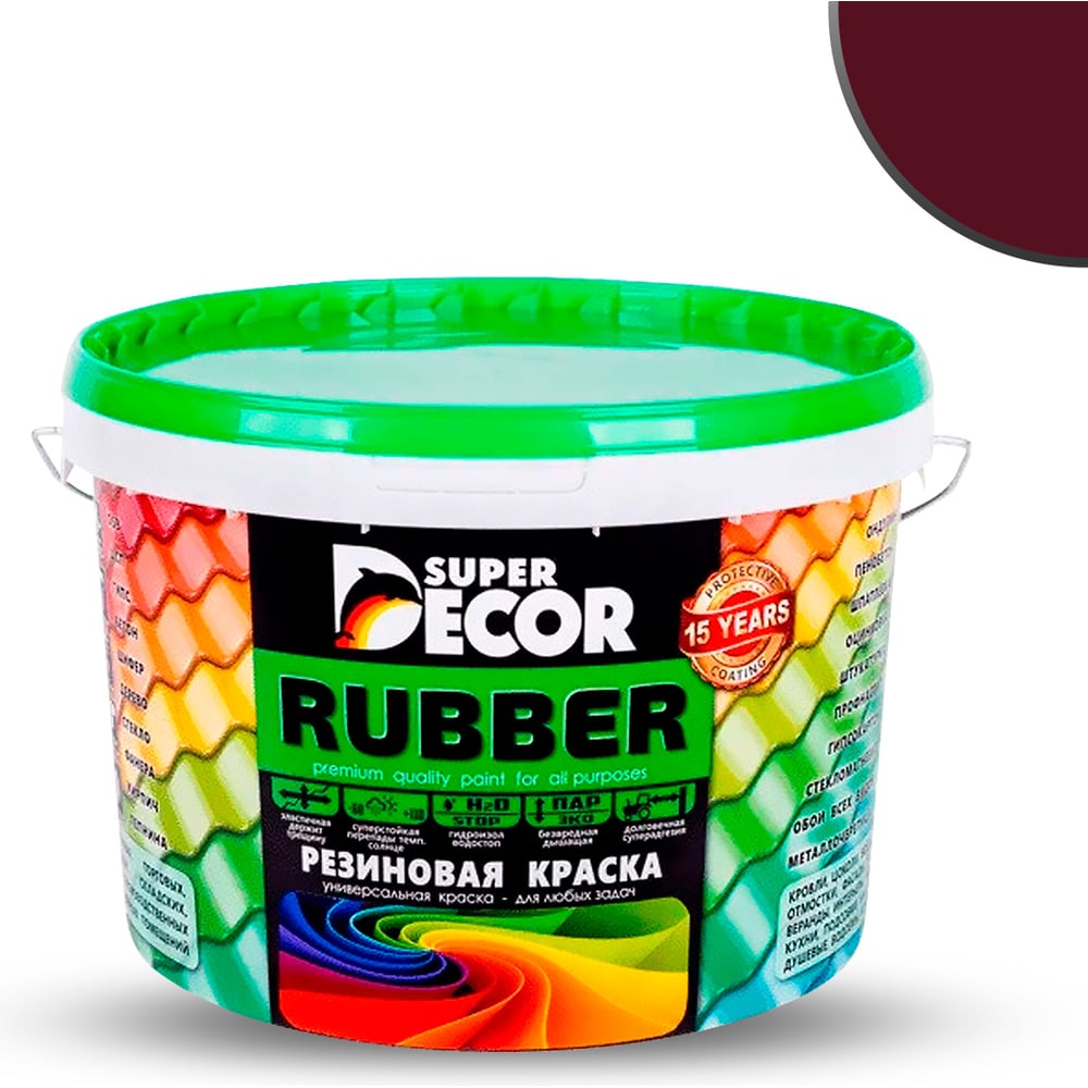 Изображение товара Резиновая краска SUPER DECOR №13 Гранат, 12 кг