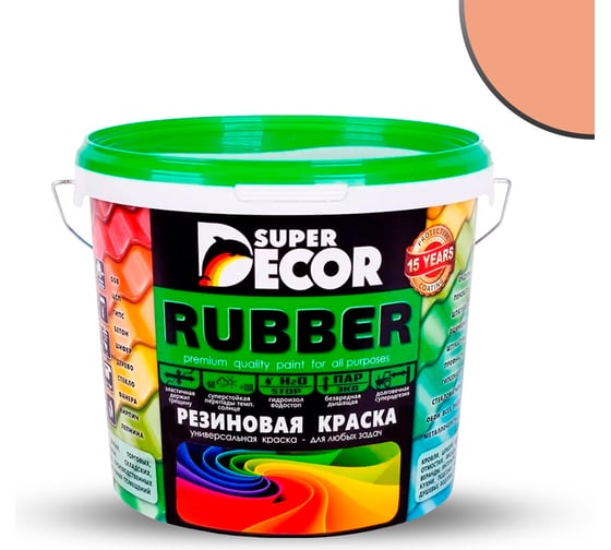 Изображение товара Резиновая краска SUPER DECOR №16 Топленое молоко, 6 кг 4630024701353