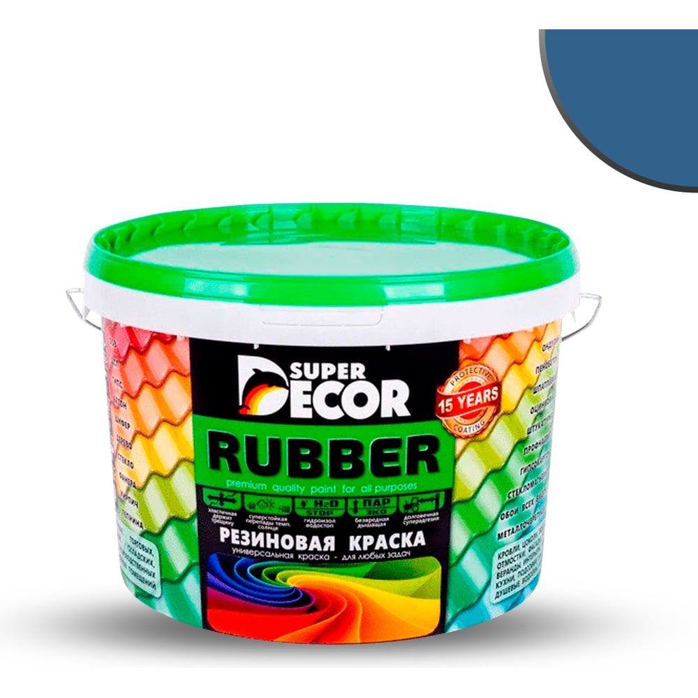 Изображение товара Резиновая краска SUPER DECOR №07 Балтика 3 кг для внутренней и внешней отделки