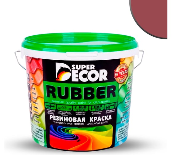 Изображение товара Резиновая краска SUPER DECOR №04 Дикая вишня, 6 кг 4630024700394