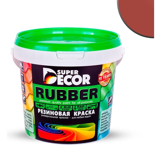 Изображение товара Резиновая краска SUPER DECOR №02 Черепица красная, 1 кг 4630024700196